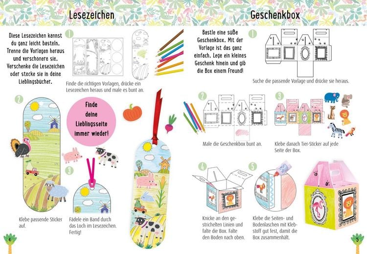 Produktbild: Bastelset f&uuml;r Kinder: Sticker-Bastelset: Glitzer-Tiere