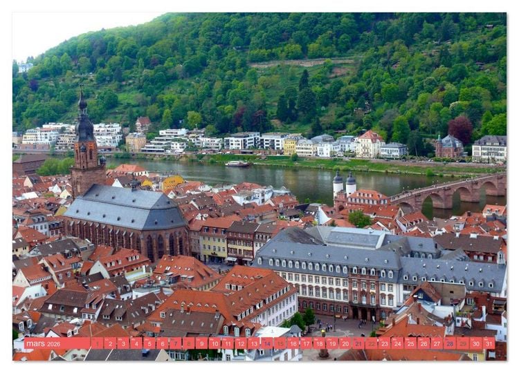 Produktbild: Magnifique Heidelberg (Calendrier mural 2026 DIN A2 vertical) calendrier de bureau