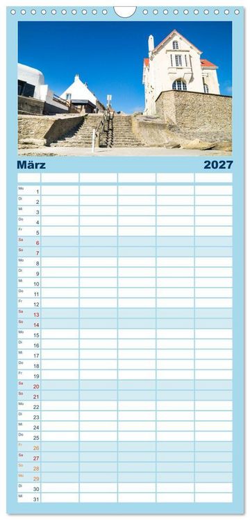 Produktbild: Familienplaner 2027 - Frankreichs Norden - Entlang der C&ocirc;te d'Opale mit 5 Spalten (Wandkalender, 21 x 45 cm) CALVENDO