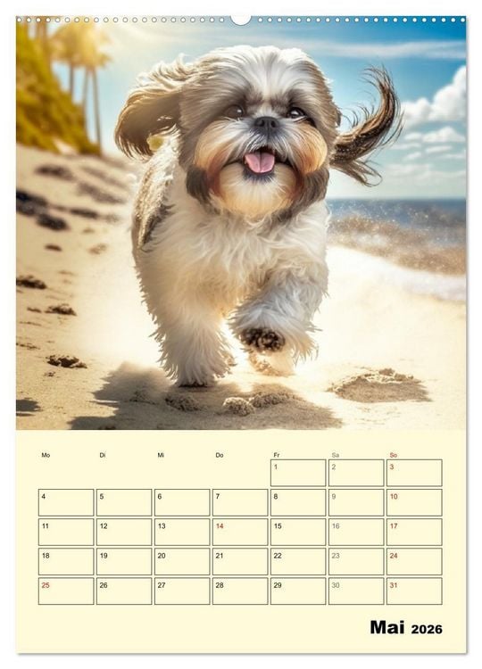 Produktbild: Shih Tzu Alarm. Gl&uuml;ckliche Wuschelk&ouml;pfe (Wandkalender 2026 DIN A2 hoch), CALVENDO Monatskalender