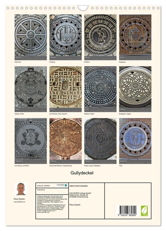 Produktbild: Gullydeckel (Wandkalender 2026 DIN A3 hoch), CALVENDO Monatskalender