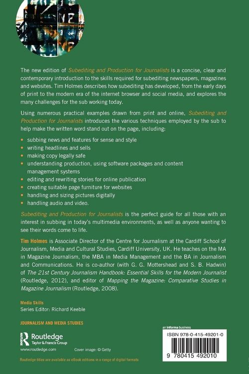 Produktbild: Subediting and Production for Journalists