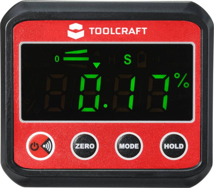 Produktbild: TOOLCRAFT TO-7308984 Digitale Wasserwaage mit Magnet 68.4mm 360&deg; 0.1