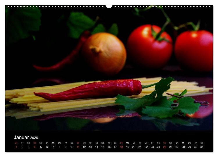 Produktbild: Pasta Kreationen (Wandkalender 2026 DIN A2 quer), CALVENDO Monatskalender