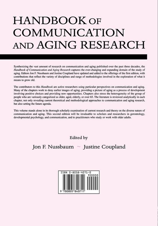 Produktbild: Handbook of Communication and Aging Research