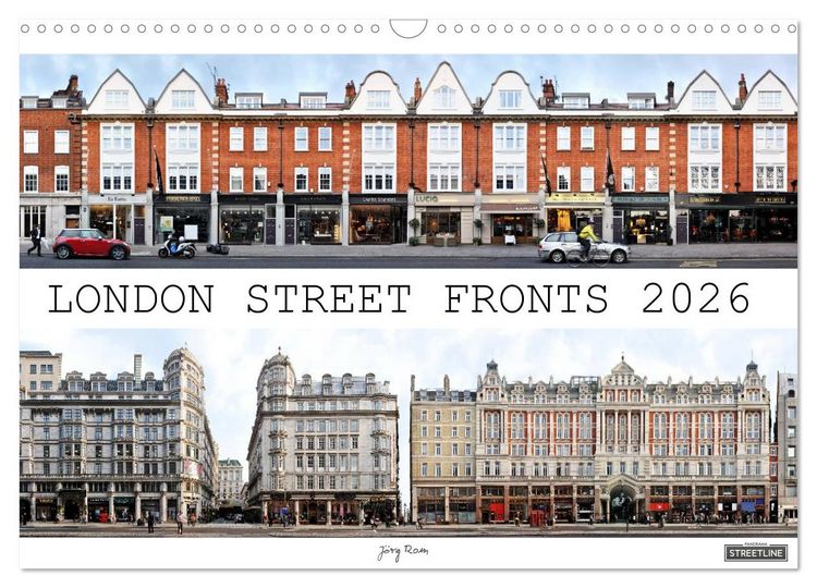 Produktbild: London Street Fronts 2026 / UK-Version (Wall Calendar 2026 DIN A3 landscape), CALVENDO 12 Month Wall Calendar