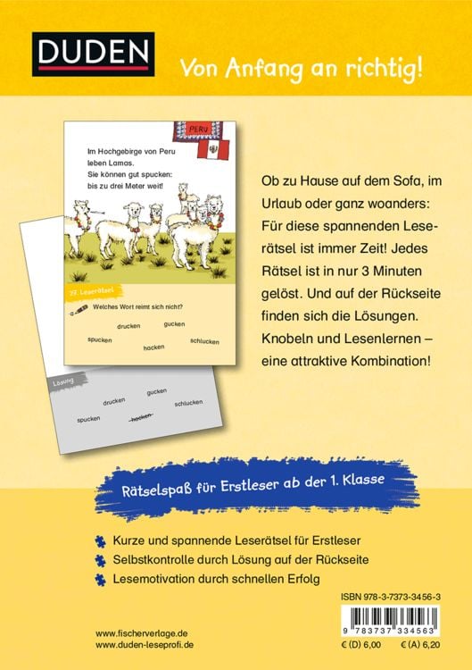 Produktbild: Duden Leseprofi &ndash; 3-Minuten-Leser&auml;tsel f&uuml;r Erstleser: Reise um die Welt