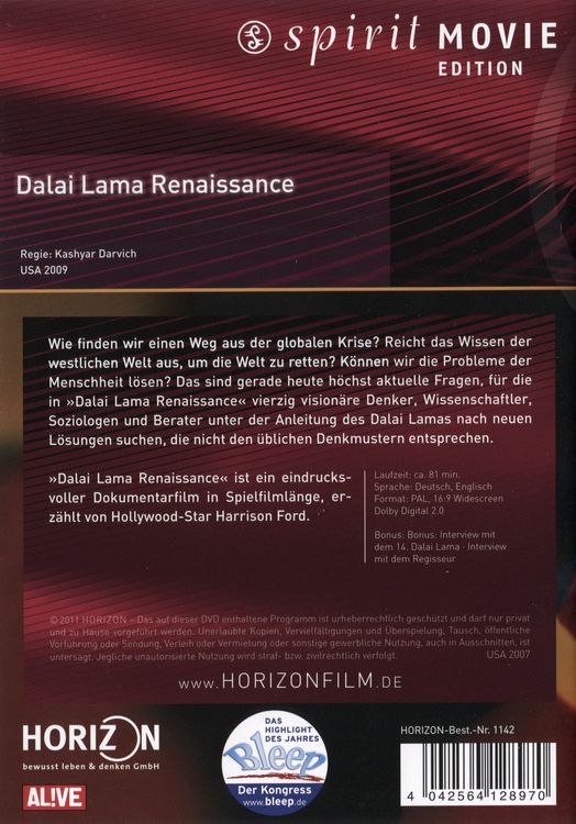 Produktbild: Dalai Lama - Renaissance - Spirit Movie Edition