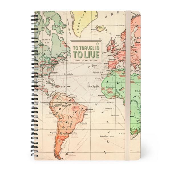 Produktbild: Legami Notizbuch liniert mit Spiralbindung - Maxi - Travel
