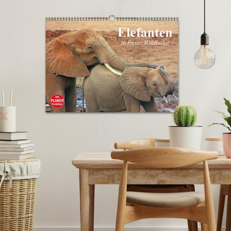 Produktbild: Elefanten in freier Wildbahn (Wandkalender 2026 DIN A3 quer), CALVENDO Monatskalender