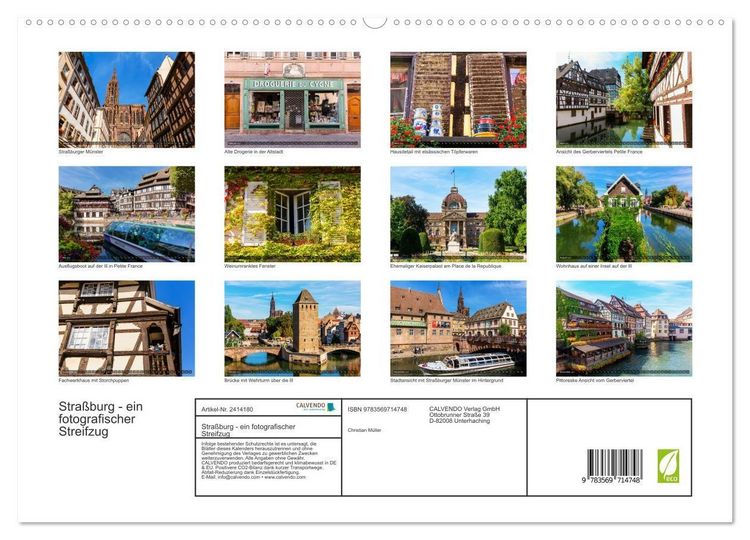 Produktbild: Stra&szlig;burg - ein fotografischer Streifzug (hochwertiger Premium Wandkalender 2027 DIN A2 quer), Kunstdruck in Hochglanz