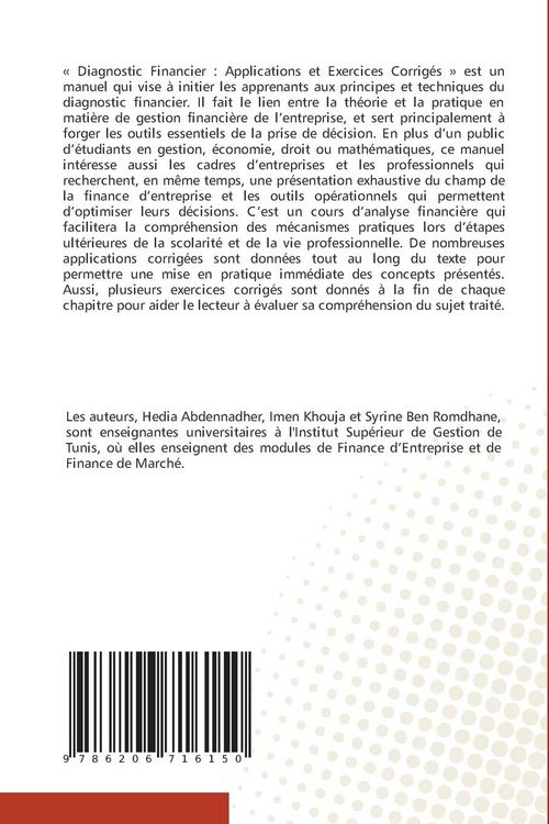 Produktbild: Diagnostic Financier : Applications et Exercices Corrig&eacute;s