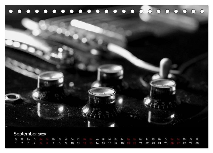 Produktbild: Regelwerke - Details alter E-Gitarren (Tischkalender 2026 DIN A5 quer), CALVENDO Monatskalender