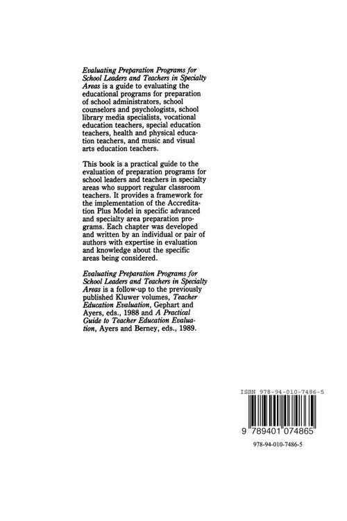 Produktbild: Evaluating Preparation Programs for School Leaders and Teachers in Specialty Areas