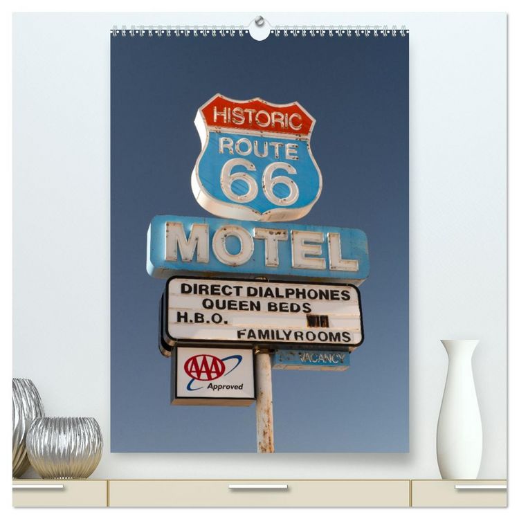 Produktbild: Historic Route 66 Motel (High Quality Premium Wall Calendar 2026 DIN A2 portrait),CALVENDO 12 Month Wall Calendar