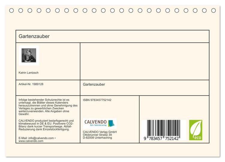 Produktbild: Gartenzauber (Tischkalender 2026 DIN A5 quer), CALVENDO Monatskalender