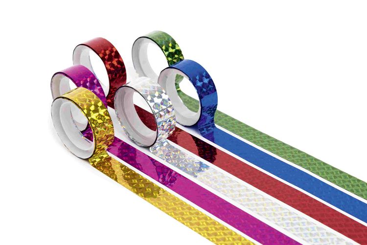 Produktbild: Folia  Holo Tape BASIC, 12mmx2m, 6 Rollen, farbig sortiert