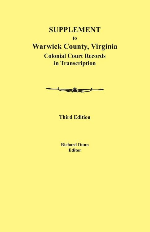 Produktbild: Supplement to Warwick County, Virginia