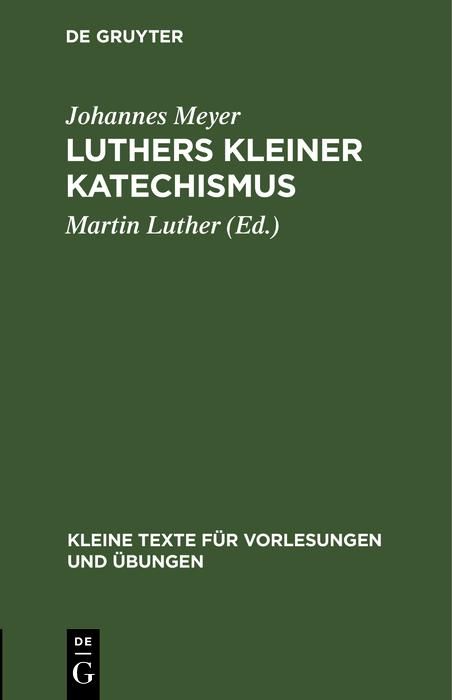 Produktbild: Luthers kleiner Katechismus