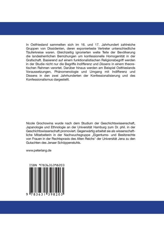 Produktbild: Indifferenz und Dissens in der Grafschaft Ostfriesland im 16. und 17. Jahrhundert