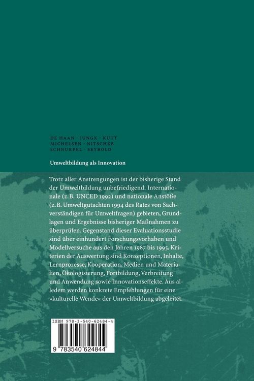 Produktbild: Umweltbildung als Innovation