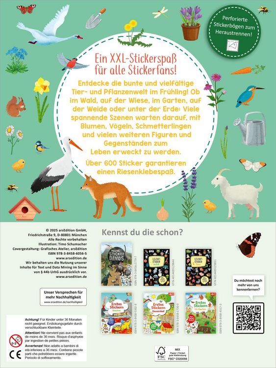 Produktbild: Das superdicke Stickerheft &ndash; Fr&uuml;hling