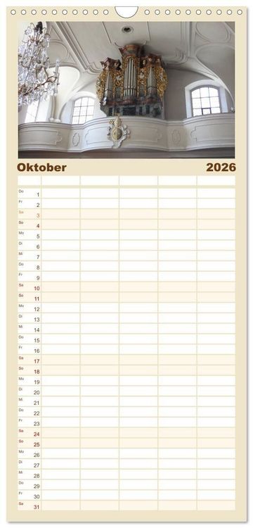 Produktbild: Familienplaner 2026 - Fantastische Welt der Orgeln mit 5 Spalten (Wandkalender, 21 x 45 cm) CALVENDO