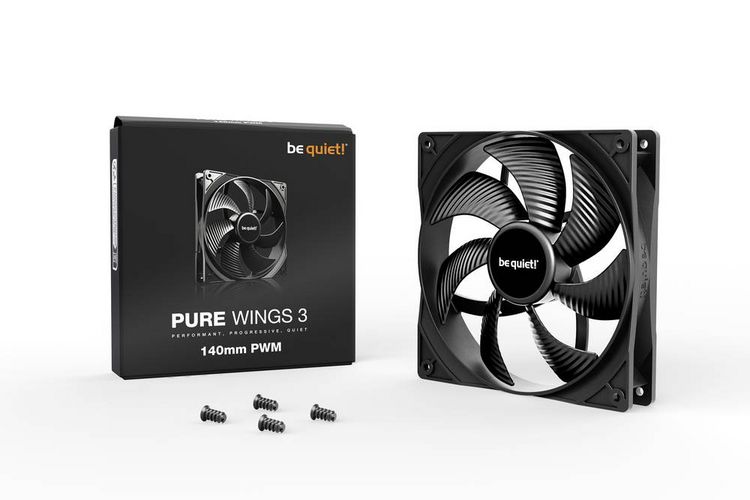 Produktbild: BeQuiet Pure Wings 3 PC-Geh&auml;use-L&uuml;fter Schwarz (B x H x T) 140 x 25 x 140 mm