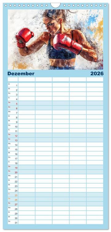 Produktbild: Familienplaner 2026 - Kunst des Sports mit 5 Spalten (Wandkalender, 21 x 45 cm) CALVENDO