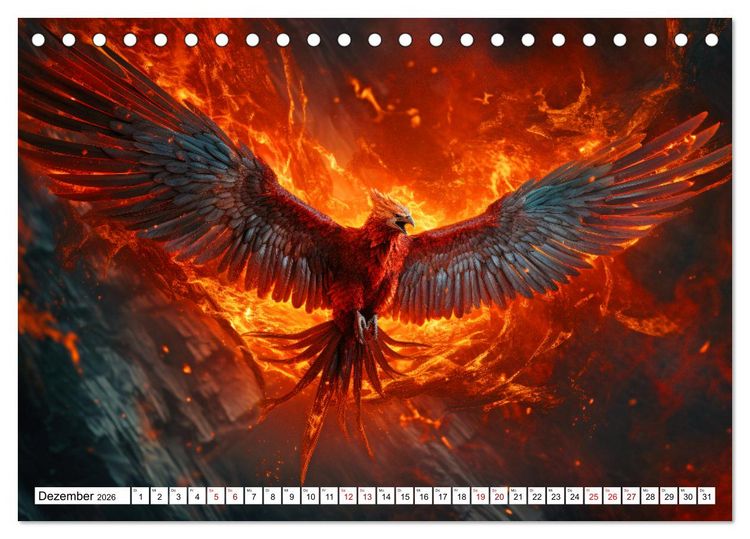 Produktbild: Mystische Kreaturen - Ein Jahr voller Magie und Fantasie (Tischkalender 2026 DIN A5 quer), CALVENDO Monatskalender