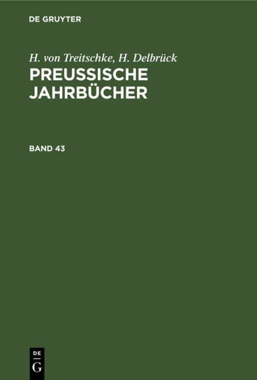 Produktbild: Preußische Jahrbücher. Band 43