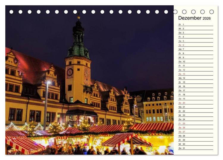 Produktbild: Reise durch Leipzig (Tischkalender 2026 DIN A5 quer), CALVENDO Monatskalender