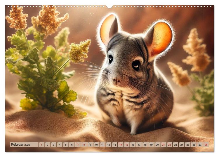 Produktbild: Chinchillas - Meister der Niedlichkeit (Wandkalender 2026 DIN A2 quer), CALVENDO Monatskalender