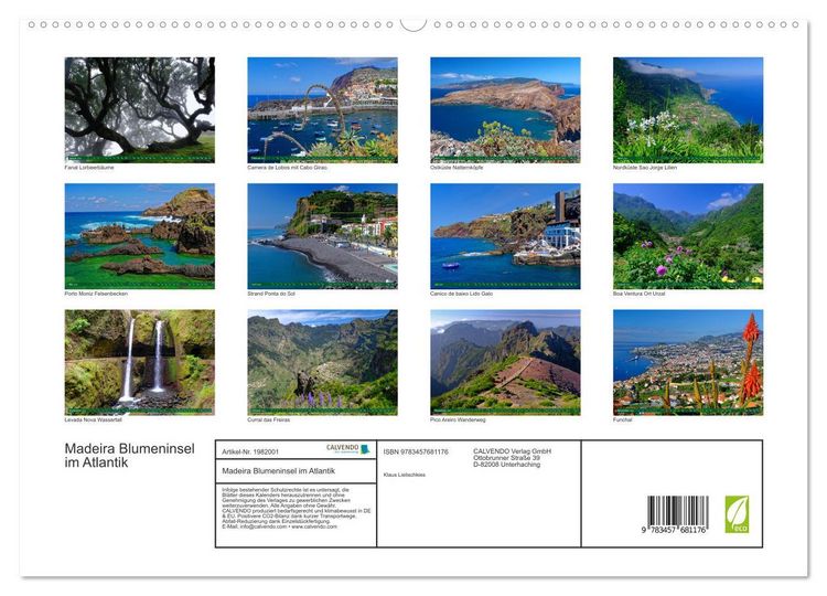 Produktbild: Madeira Blumeninsel im Atlantik (hochwertiger Premium Wandkalender 2026 DIN A2 quer), Kunstdruck in Hochglanz