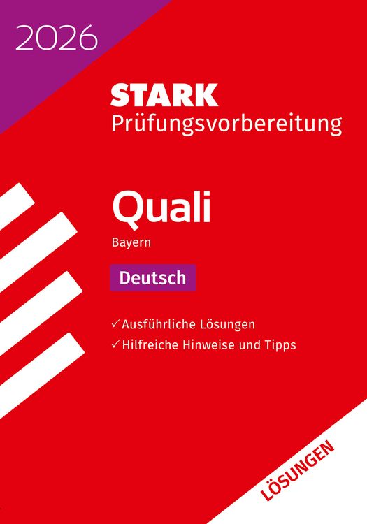 Produktbild: STARK L&ouml;sungen zu Deutsch 9. Klasse - Quali Mittelschule 2026 Bayern - Pr&uuml;fungsvorbereitung