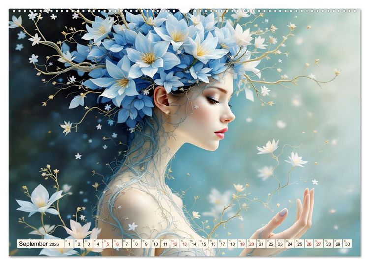 Produktbild: Florale Verwandlung (hochwertiger Premium Wandkalender 2026 DIN A2 quer), Kunstdruck in Hochglanz