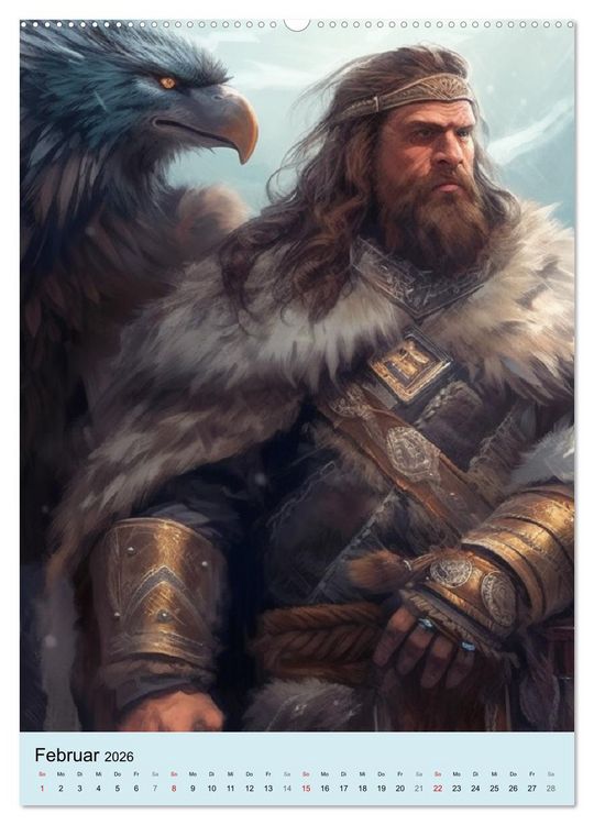 Produktbild: Fantasy Krieger. B&auml;renk&auml;mpfer aus dem Norden (hochwertiger Premium Wandkalender 2026 DIN A2 hoch), Kunstdruck in Hochglanz
