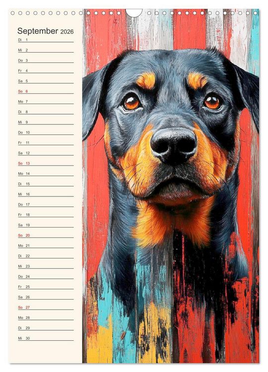 Produktbild: Hundegesichter. Kunstvolle Hundeportraits im modernen Painting-Stil (Wandkalender 2026 DIN A3 hoch), CALVENDO Monatskalender