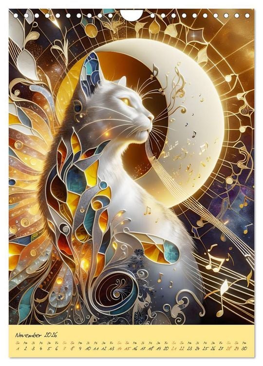 Produktbild: Katzen Mondlichtkonzert (Wandkalender 2026 DIN A4 hoch), CALVENDO Monatskalender