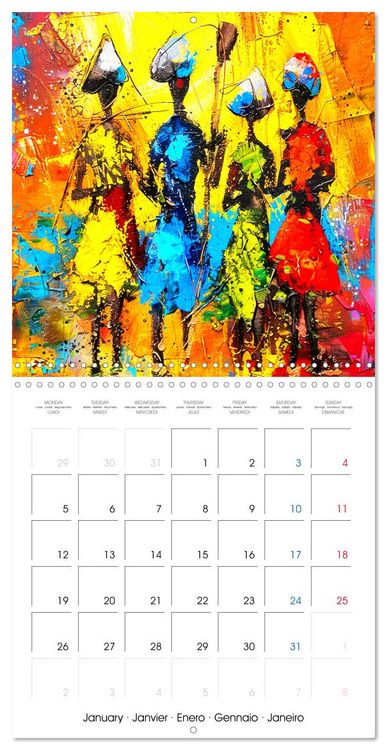 Produktbild: Colorful Raw Art (Wall Calendar 2026 12 &times; 12 Inch) CALVENDO 12 Month Wall Calendar