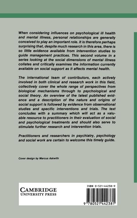 Produktbild: Social Support and Psychiatric Disorder
