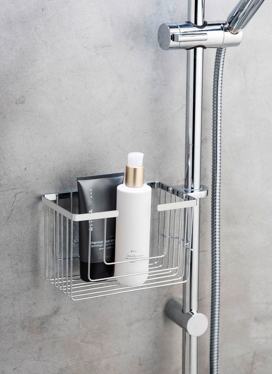Produktbild: Duschstangencaddy Mod. Valognes, chrom, Edelstahl, 20x12x13 cm, rostfrei, einfache Montage ohne