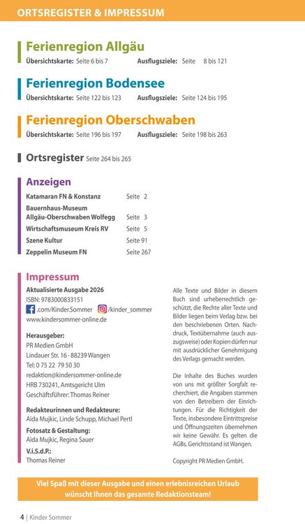 Produktbild: Kindersommer Reisef&uuml;hrer f&uuml;r Allg&auml;u Bodensee Oberschwaben
