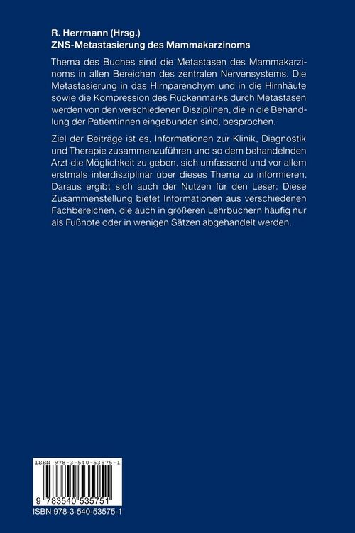Produktbild: ZNS-Metastasierung des Mammakarzinoms