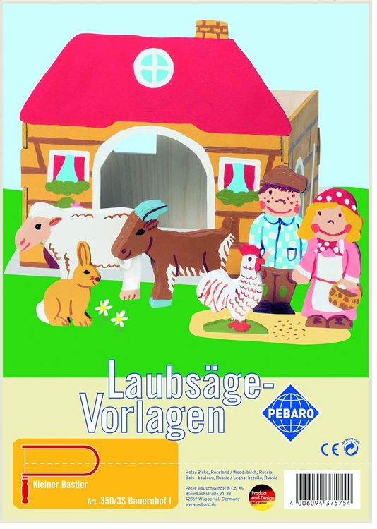 Produktbild: PEBARO 350/3S - Laubs&auml;gevorlage Bauernhof I, 4 Platten, Gr&ouml;&szlig;e DIN A4