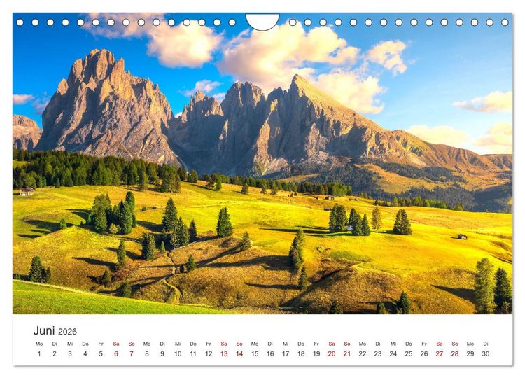 Produktbild: Seiser Alm - Im Herzen der Dolomiten. (Wandkalender 2026 DIN A4 quer), CALVENDO Monatskalender