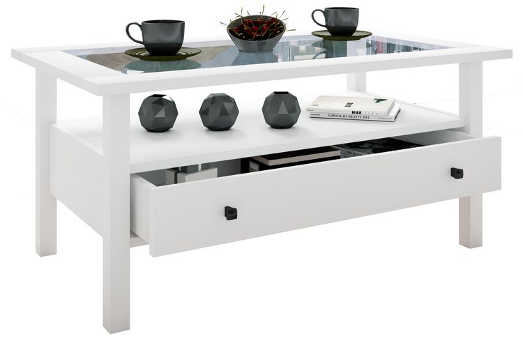 Produktbild: Holz Sofatisch Couchtisch Schublade Lingis L