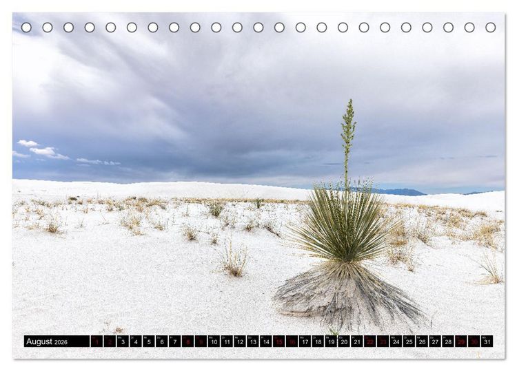 Produktbild: Wei&szlig;e Wunderwelten - White Sands National Monument (Tischkalender 2026 DIN A5 quer), CALVENDO Monatskalender