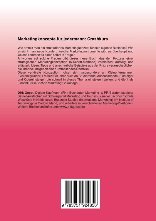Produktbild: Marketingkonzepte f&uuml;r jedermann: Crashkurs