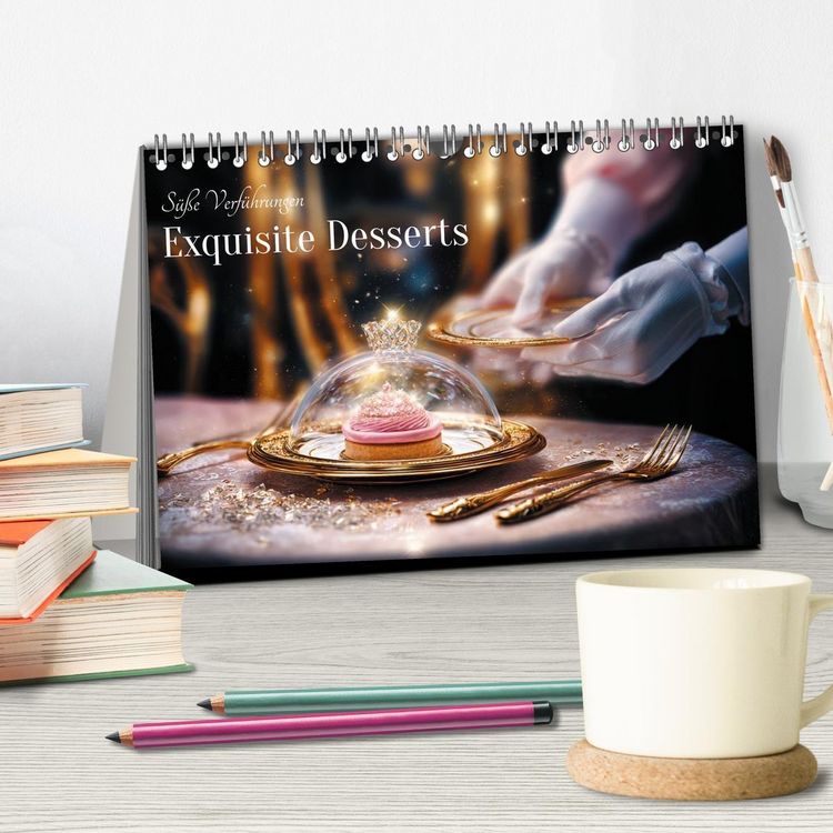 Produktbild: S&uuml;&szlig;e Verf&uuml;hrungen - Exquisite Desserts (Tischkalender 2026 DIN A5 quer), CALVENDO Monatskalender